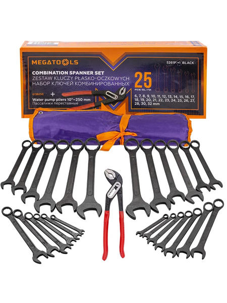 Набор ключей Megatools MT-5261P+1 Black / 63606