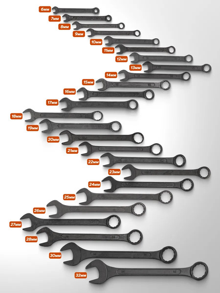 Набор ключей Megatools MT-5261P+1 Black / 63606