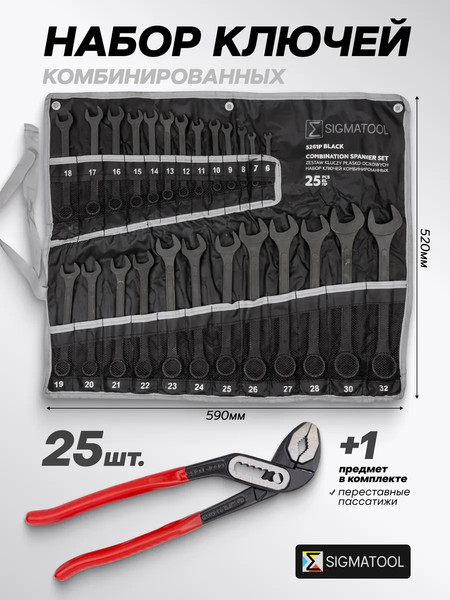 Набор ключей Sigmatool Sigmatool-5261P+1 Black / 63607