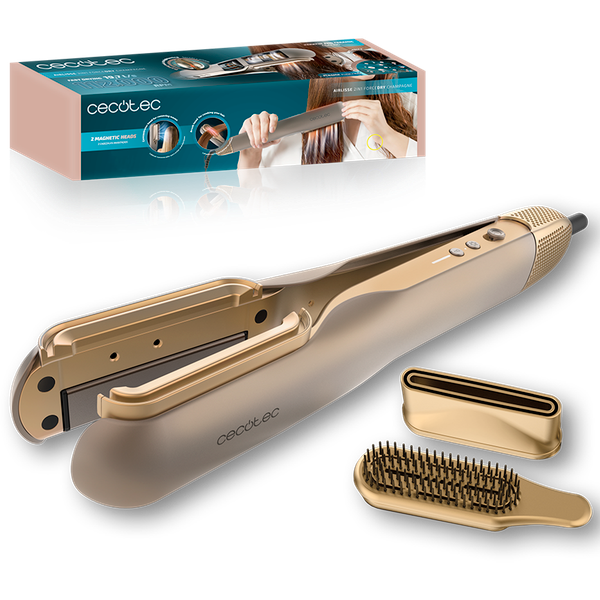 Выпрямитель для волос Cecotec AirLisse 2 в 1 ForceDry Champagne / 111302 - фото