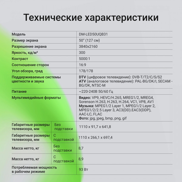 Телевизор Digma 50