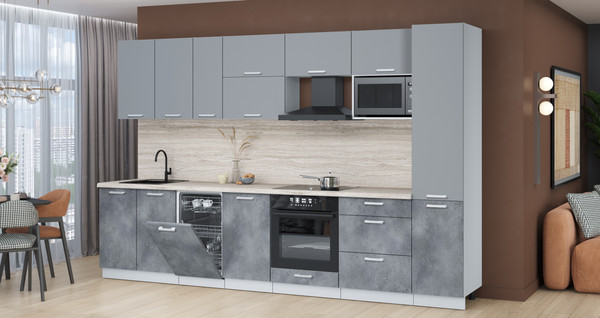 Кухонный гарнитур Интерлиния Мила Лайт 3.3-ПМ4