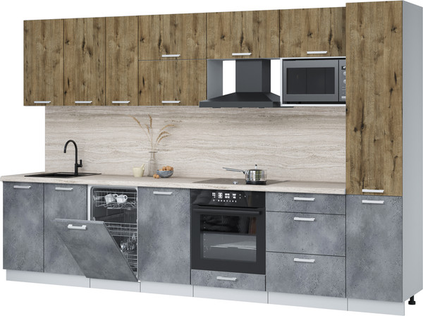 Кухонный гарнитур Интерлиния Мила Лайт 3.3-ПМ4 - фото