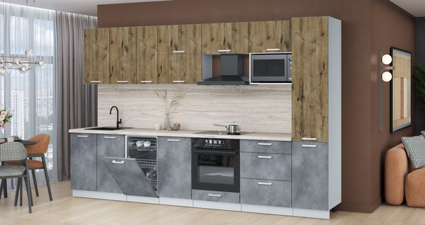 Кухонный гарнитур Интерлиния Мила Лайт 3.3-ПМ4