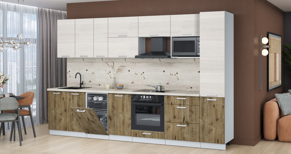 Кухонный гарнитур Интерлиния Мила Лайт 3.3-ПМ4