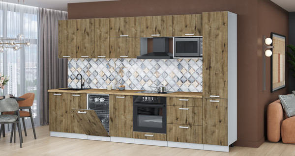 Кухонный гарнитур Интерлиния Мила Лайт 3.3-ПМ4 