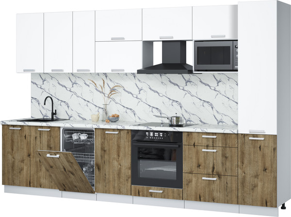 Кухонный гарнитур Интерлиния Мила Лайт 3.3-ПМ4  - фото