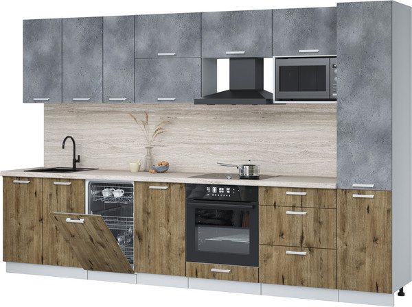 Кухонный гарнитур Интерлиния Мила Лайт 3.3-ПМ4  - фото