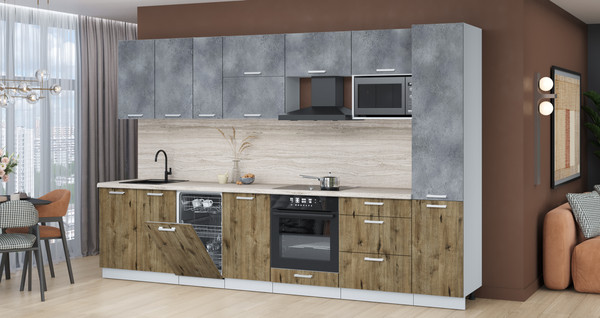 Кухонный гарнитур Интерлиния Мила Лайт 3.3-ПМ4 