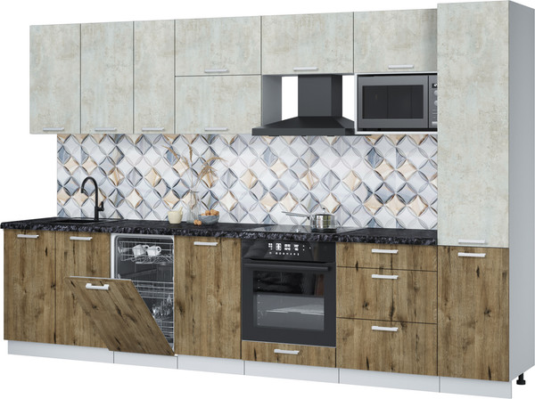 Кухонный гарнитур Интерлиния Мила Лайт 3.3-ПМ4  - фото