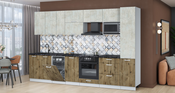 Кухонный гарнитур Интерлиния Мила Лайт 3.3-ПМ4 