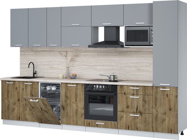 Кухонный гарнитур Интерлиния Мила Лайт 3.3-ПМ4  - фото