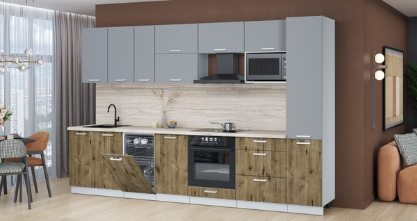 Кухонный гарнитур Интерлиния Мила Лайт 3.3-ПМ4 