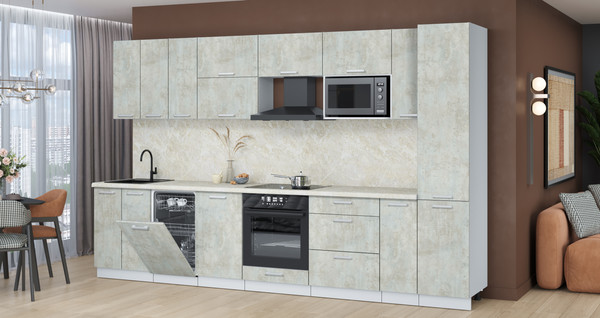 Кухонный гарнитур Интерлиния Мила Лайт 3.4-ПМ4 