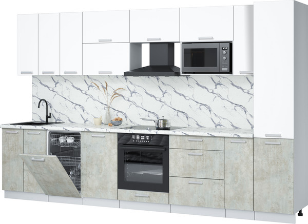 Кухонный гарнитур Интерлиния Мила Лайт 3.4-ПМ4  - фото