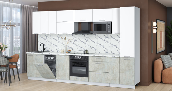 Кухонный гарнитур Интерлиния Мила Лайт 3.4-ПМ4 