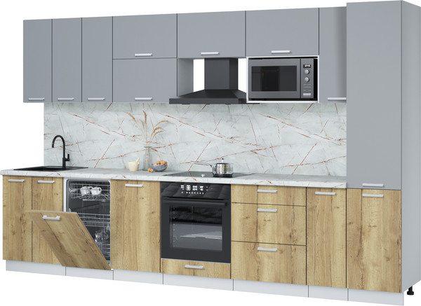 Кухонный гарнитур Интерлиния Мила Лайт 3.4-ПМ4 - фото