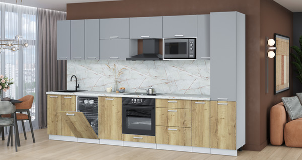 Кухонный гарнитур Интерлиния Мила Лайт 3.4-ПМ4