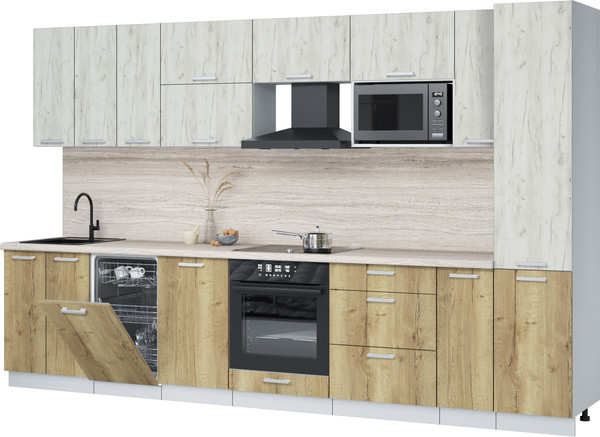 Кухонный гарнитур Интерлиния Мила Лайт 3.4-ПМ4  - фото