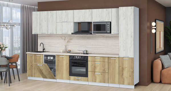 Кухонный гарнитур Интерлиния Мила Лайт 3.4-ПМ4 