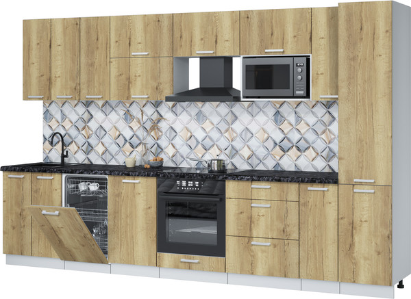 Кухонный гарнитур Интерлиния Мила Лайт 3.4-ПМ4  - фото