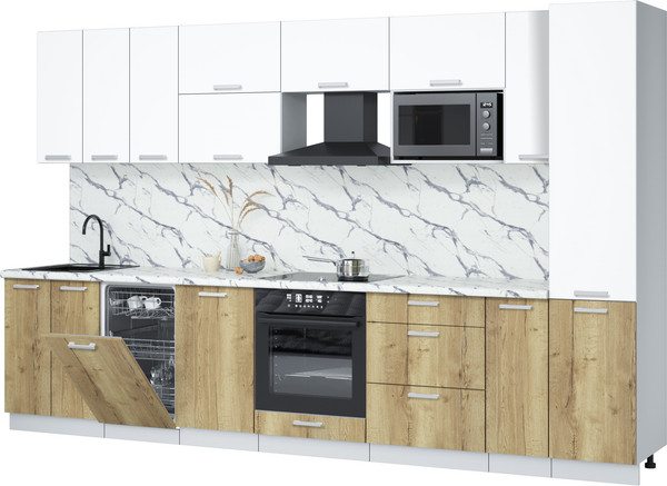 Кухонный гарнитур Интерлиния Мила Лайт 3.4-ПМ4  - фото