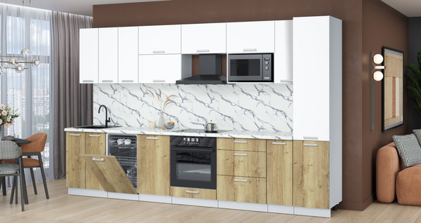 Кухонный гарнитур Интерлиния Мила Лайт 3.4-ПМ4 