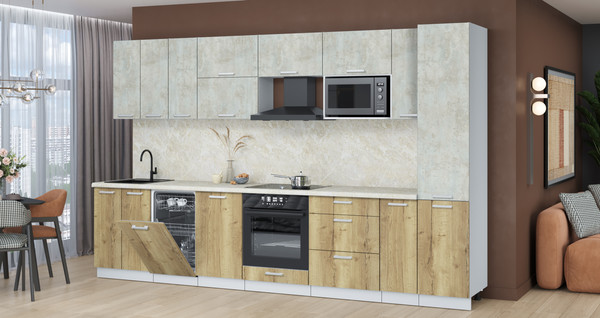 Кухонный гарнитур Интерлиния Мила Лайт 3.4-ПМ4 