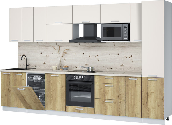 Кухонный гарнитур Интерлиния Мила Лайт 3.4-ПМ4  - фото