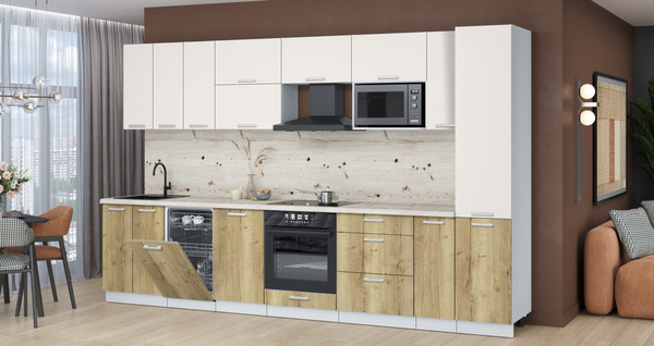 Кухонный гарнитур Интерлиния Мила Лайт 3.4-ПМ4 