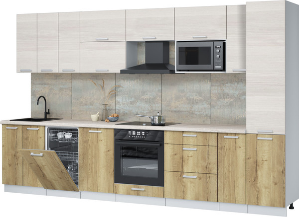 Кухонный гарнитур Интерлиния Мила Лайт 3.4-ПМ4 - фото