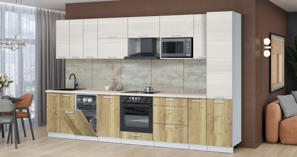 Кухонный гарнитур Интерлиния Мила Лайт 3.4-ПМ4