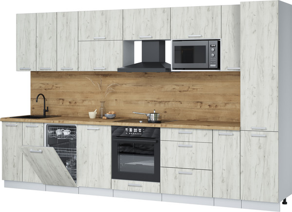 Кухонный гарнитур Интерлиния Мила Лайт 3.4-ПМ4  - фото