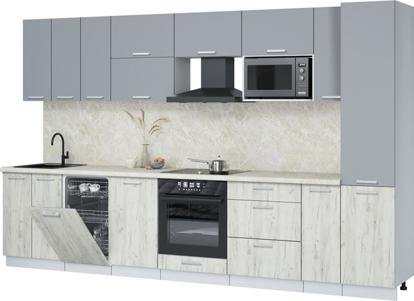 Кухонный гарнитур Интерлиния Мила Лайт 3.4-ПМ4  - фото