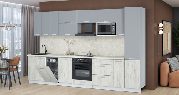 Кухонный гарнитур Интерлиния Мила Лайт 3.4-ПМ4 