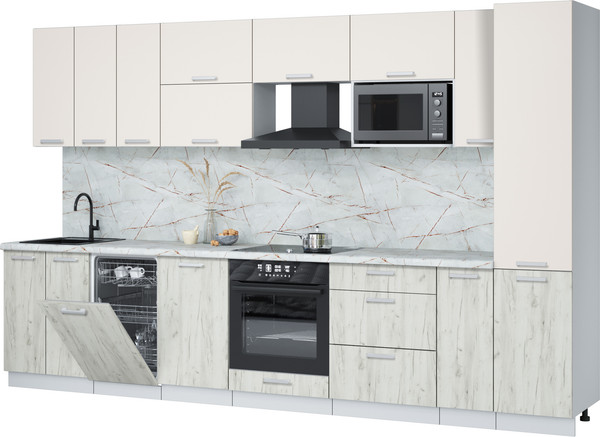 Кухонный гарнитур Интерлиния Мила Лайт 3.4-ПМ4  - фото