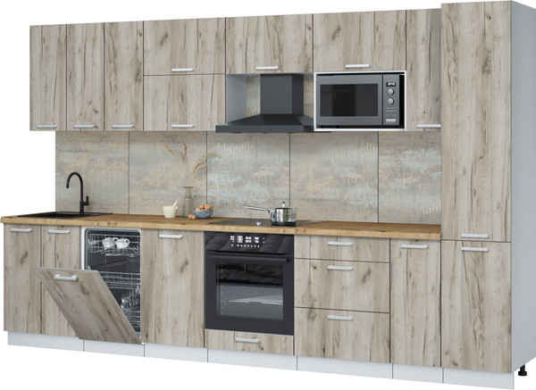 Кухонный гарнитур Интерлиния Мила Лайт 3.4-ПМ4  - фото