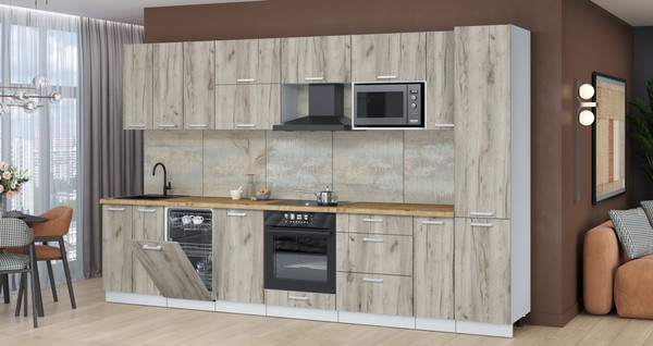 Кухонный гарнитур Интерлиния Мила Лайт 3.4-ПМ4 