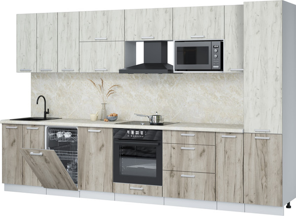 Кухонный гарнитур Интерлиния Мила Лайт 3.4-ПМ4  - фото