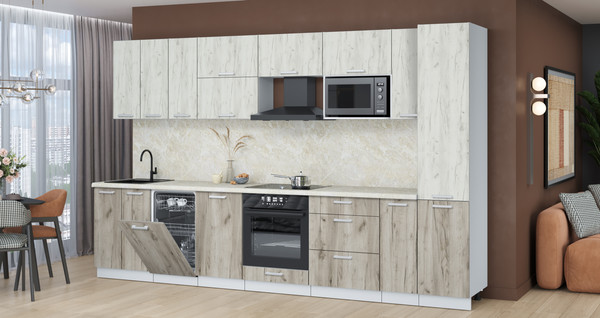 Кухонный гарнитур Интерлиния Мила Лайт 3.4-ПМ4 