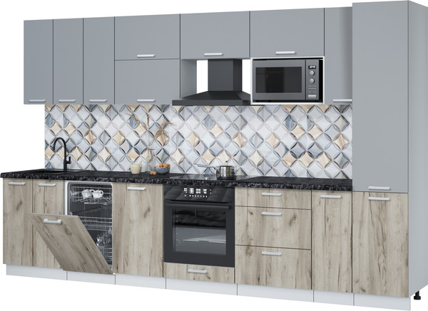 Кухонный гарнитур Интерлиния Мила Лайт 3.4-ПМ4  - фото