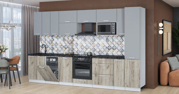 Кухонный гарнитур Интерлиния Мила Лайт 3.4-ПМ4 