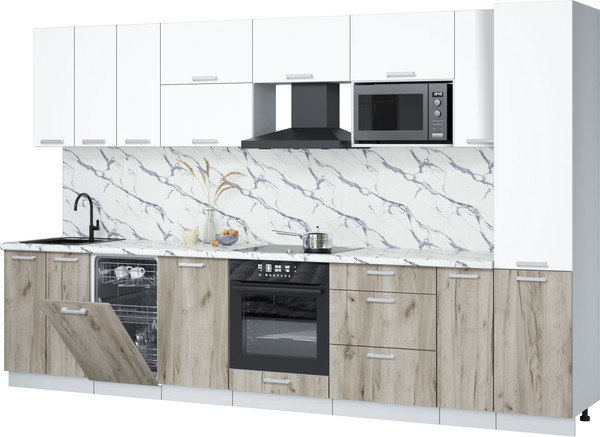 Кухонный гарнитур Интерлиния Мила Лайт 3.4-ПМ4  - фото