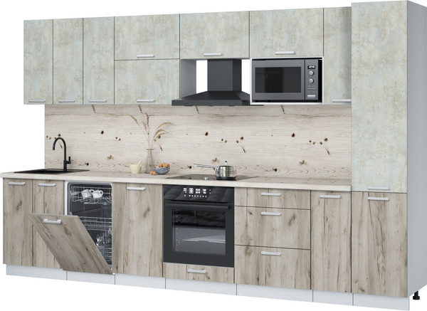 Кухонный гарнитур Интерлиния Мила Лайт 3.4-ПМ4  - фото