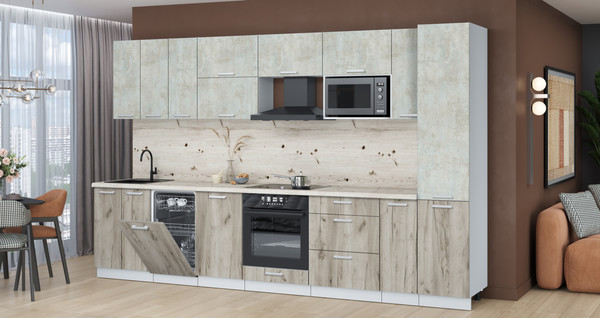 Кухонный гарнитур Интерлиния Мила Лайт 3.4-ПМ4 