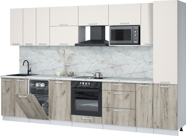 Кухонный гарнитур Интерлиния Мила Лайт 3.4-ПМ4  - фото