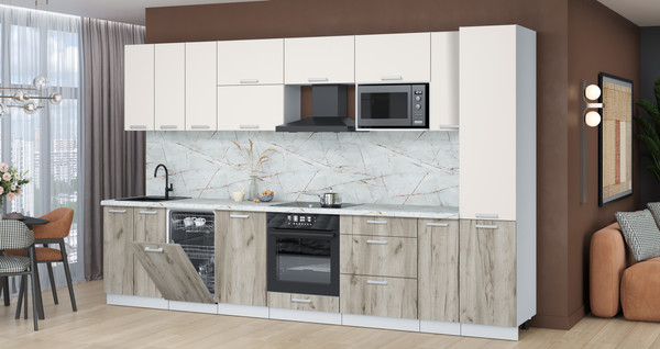 Кухонный гарнитур Интерлиния Мила Лайт 3.4-ПМ4 