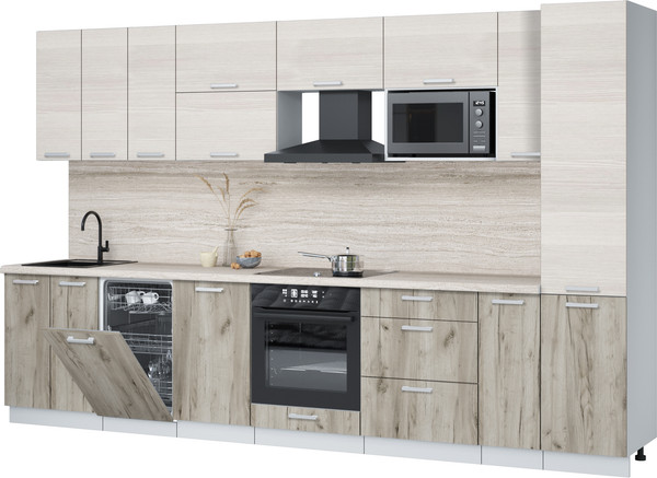 Кухонный гарнитур Интерлиния Мила Лайт 3.4-ПМ4  - фото