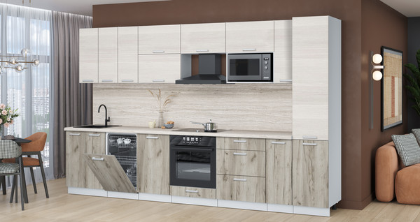 Кухонный гарнитур Интерлиния Мила Лайт 3.4-ПМ4 