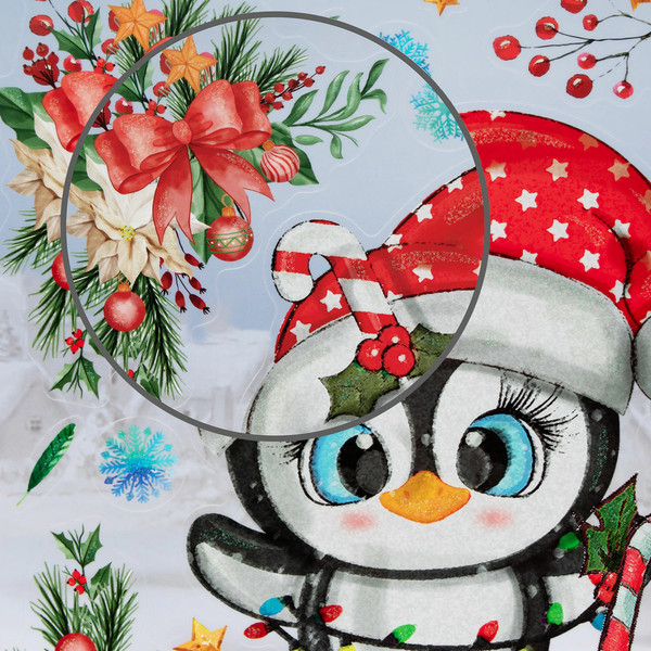 Набор наклеек на окно Золотая сказка Пингвин / 592136